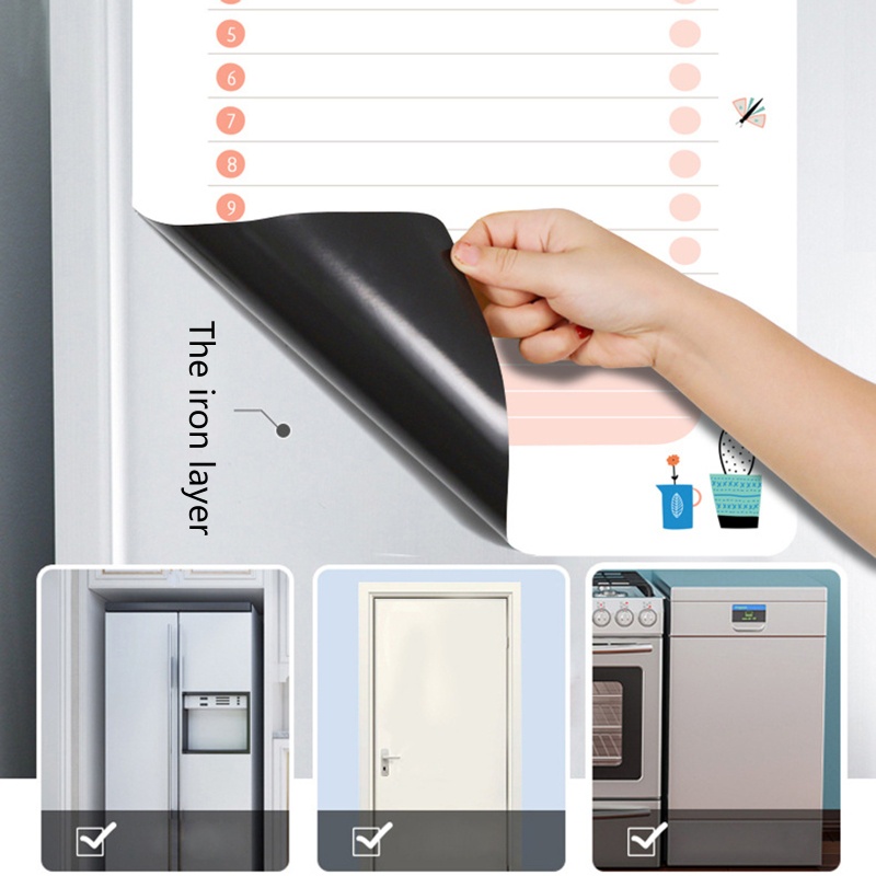 Bảng Trắng Xóa Nam Châm Kèm Bút Gắn Tủ Lạnh Khổ A4