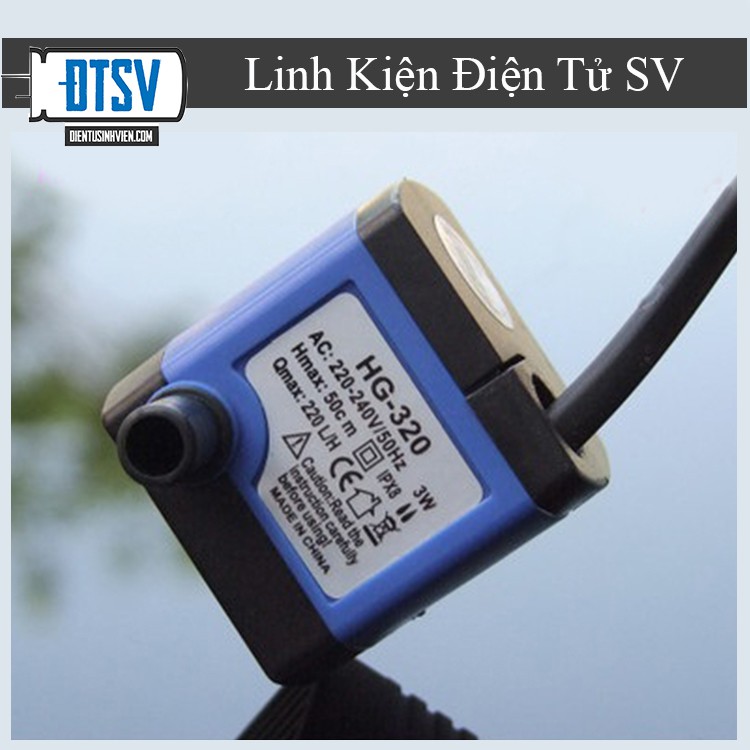 Bơm chìm mini HG-320 220V 3W bơm tiểu cảnh, bể cá, điều hòa nước- Linhkiendientusv.vn