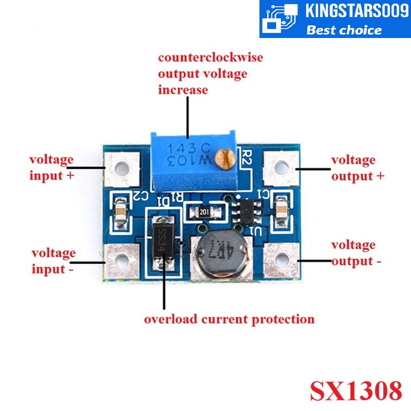 Mạch tăng áp DC-DC boost SX1308 2-28V 2A