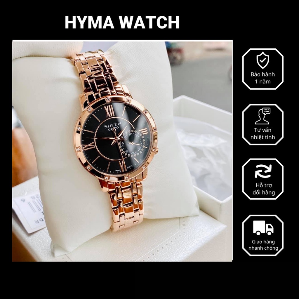 Đồng hồ nữ cao cấp Casio Sheen She 3046PG-4A Bảo hành 1 năm Hyma watch