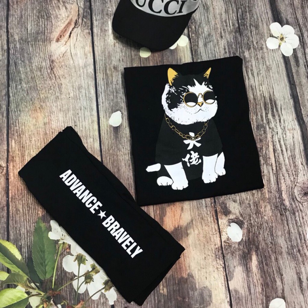 Sét bộ thể thao nam tập gym hình mèo,FREE SHIP,chất thun mè