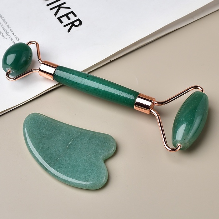 Thanh lăn mặt đá, Guasha đá An Gem, cây lăn mặt nâng cơ massage tự nhiên