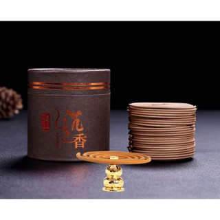 Combo Nhang Vòng Khoanh Trầm Hương Thơm Phòng 48 vòng + Lư Đồng Cắm Nhang