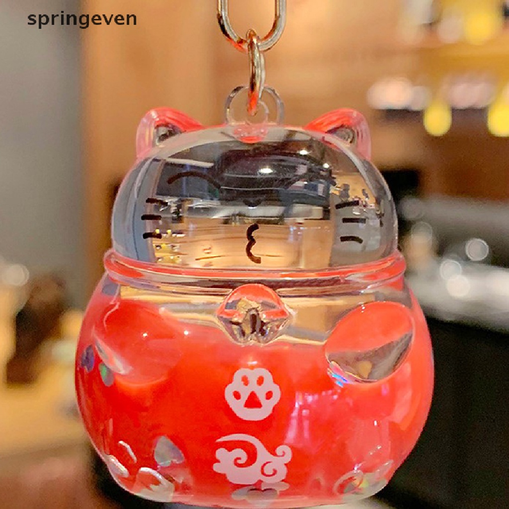 Móc Khóa Hình Mèo May Mắn Đính Pha Lê Xinh Xắn