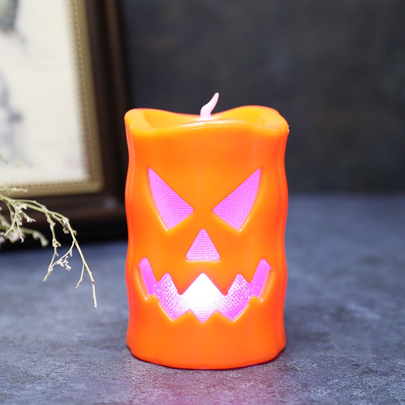Đèn LED Nến Điện Tử Hình Đầu Lâu / Quả Bí Ngô Kinh Dị Trang Trí Nhà Cửa Dịp Halloween