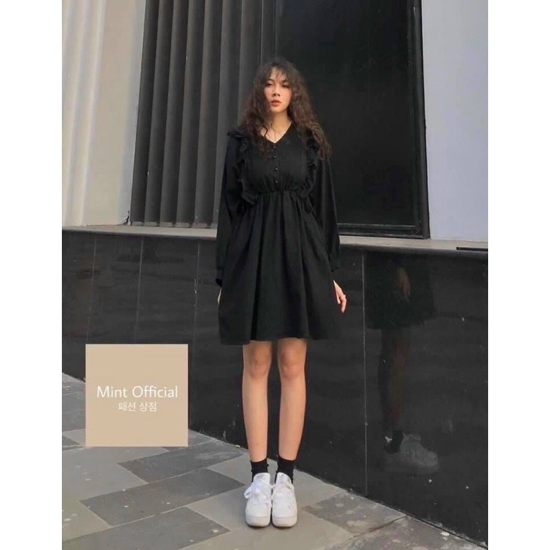 Đầm Babydoll Trắng Cổ Viền Ren Tay Phồng - Freesize | BigBuy360 - bigbuy360.vn