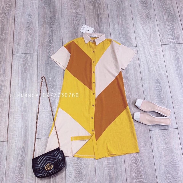 [GIÁ HUỶ DIỆT] Váy sơ mi suông pha màu cao cấp (kèm video + ảnh thật) | BigBuy360 - bigbuy360.vn