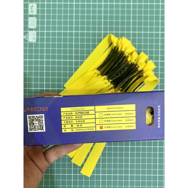 Dây thun ná cao su precise 0.6 vàng chanh cột sẵn khổ 13-19-150+160+170