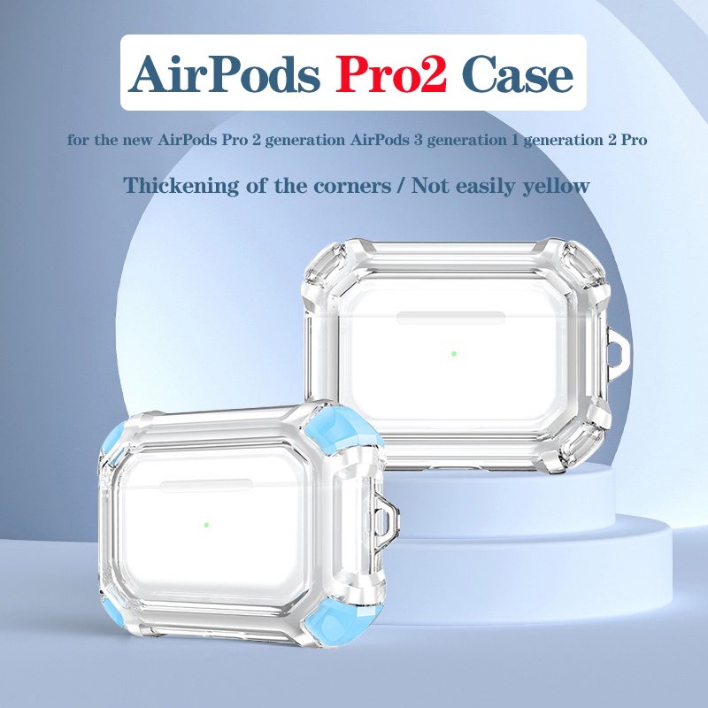 Vỏ Bảo Vệ Hộp Sạc Tai Nghe AirPodsPro2 Trong Suốt Dày Dặn Thiết Kế Góc 3rd 2021 / AirPods3 / AirPodsPro / AirPods2gen