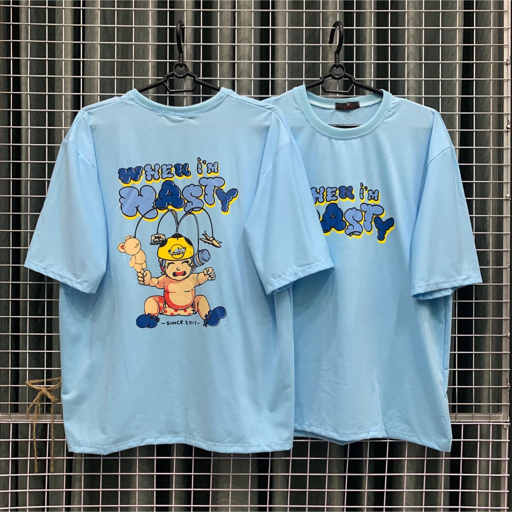 Áo thun mẫu Hasty, tay lở phom rộng Unisex cho tuổi teen, có video thật
