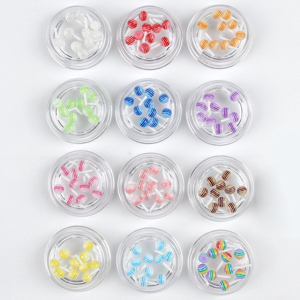 [Hàng mới về] Phụ kiện trang trí móng tay nghệ thuật hình que kẹo mút hoạt hình 3D dễ thương đáng yêu nhiều màu tùy chọn