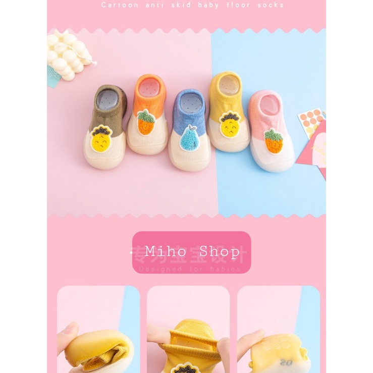 Giày Bún Giày Vớ Tập Đi Trái Cây Siêu Mềm Êm Chân Cho Bé Trai Bé Gái - Mihoshop