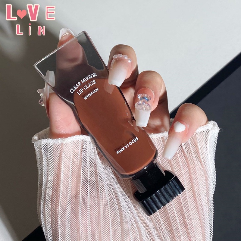 【Lovelin】Son Môi Dạng Bùn Màu Đen Bóng Gương Sáng Bóng Lâu Trôi Không Dễ Phai Màu Trong Suốt Cho Nữ