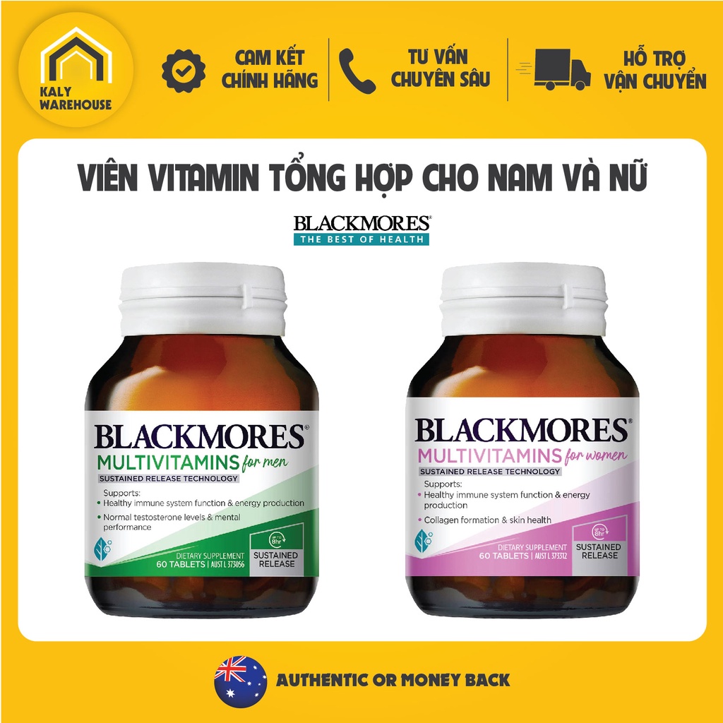 Viên Vitamin tổng hợp cho Nam/Nữ - Blackmores Multivitamin for Men/Women (50 Viên)