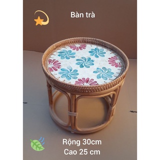 Bàn trà mây tre đan