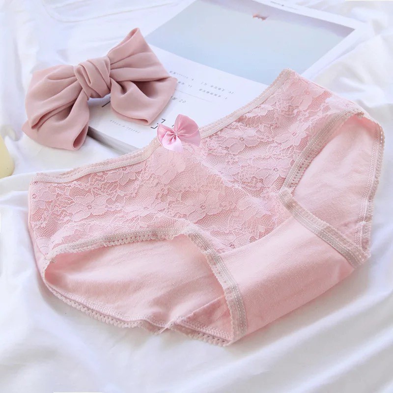 Quần Lót Nữ - Quần Lót Ren hoa cotton kháng khuẩn cạp ôm trẻ trung quyến rũ DAN STORE Mã 8031