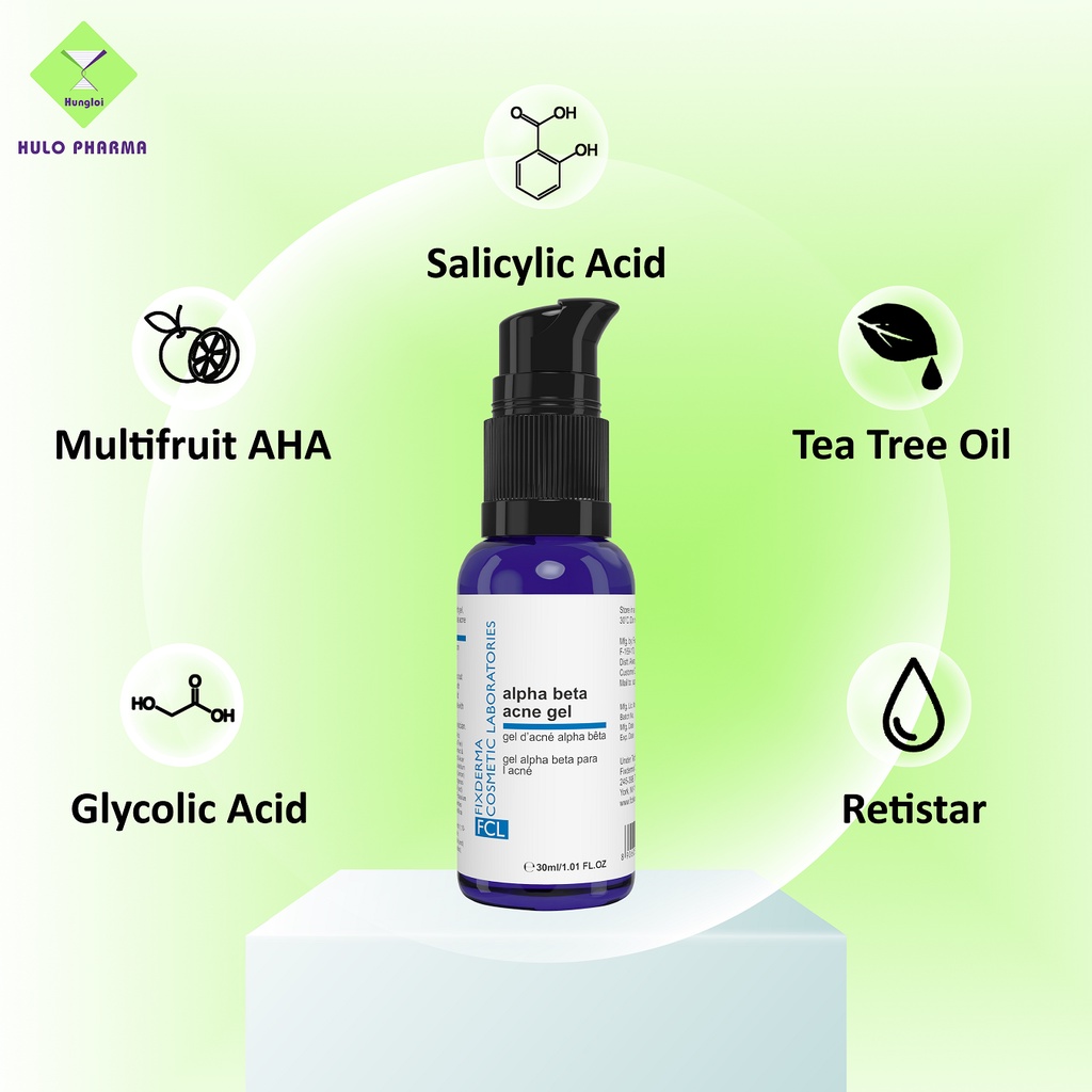 Gel Giúp Giảm Mụn, Điều Tiết Bã Nhờn Fixderma FCL Alpha - Beta Acne Gel 30ml