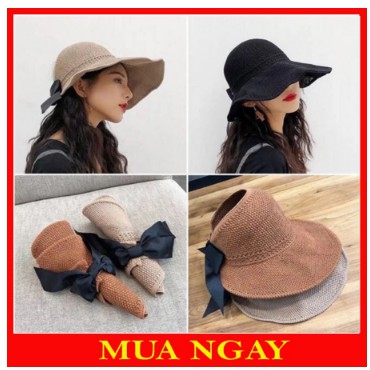 Mũ Cói Rộng Vành Thắt Nơ SIêu Mềm Cao Cấp Hot Hè 2020 MC11