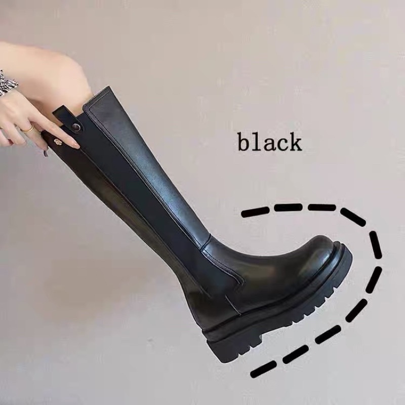 (ORDER) Bốt đùi trơn da mềm ống đứng kéo khoá sau BIG SIZE 35-43