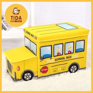 Thùng đựng đồ chơi ghế hộp đựng đồ 3d schoolbus