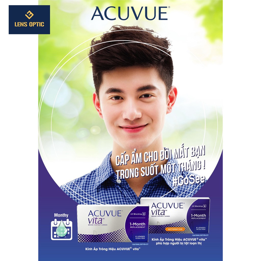 Kính áp tròng cận loạn Acuvue Vita Astigmatism dùng 1 tháng - Lens Optic