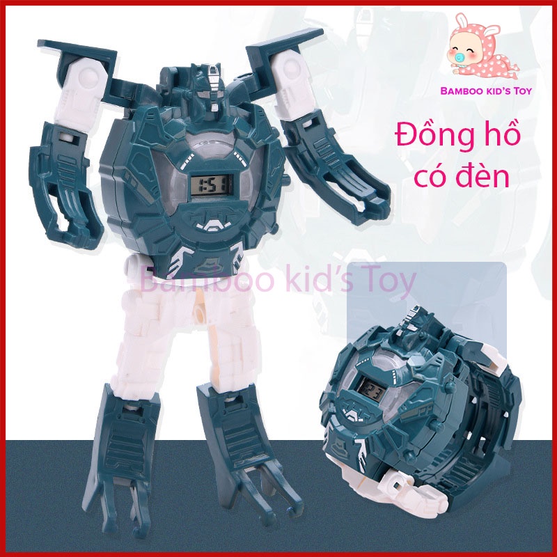 Đồng hồ trẻ em robot biến hình, Đồng hồ điện tử trẻ em robot biến hình cực độc mẫu mới nhất, fullbox
