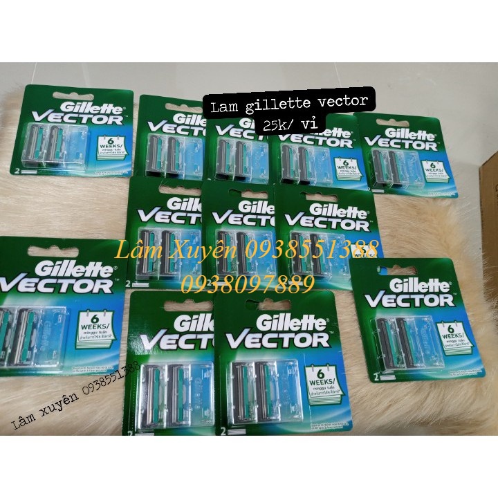 Lưỡi dao cạo GILLETTE VECTOR  25K/VỈ  2 cái FREESHIP Lưỡi lam được làm từ thép không rỉ sét, dễ dàng thay thế,