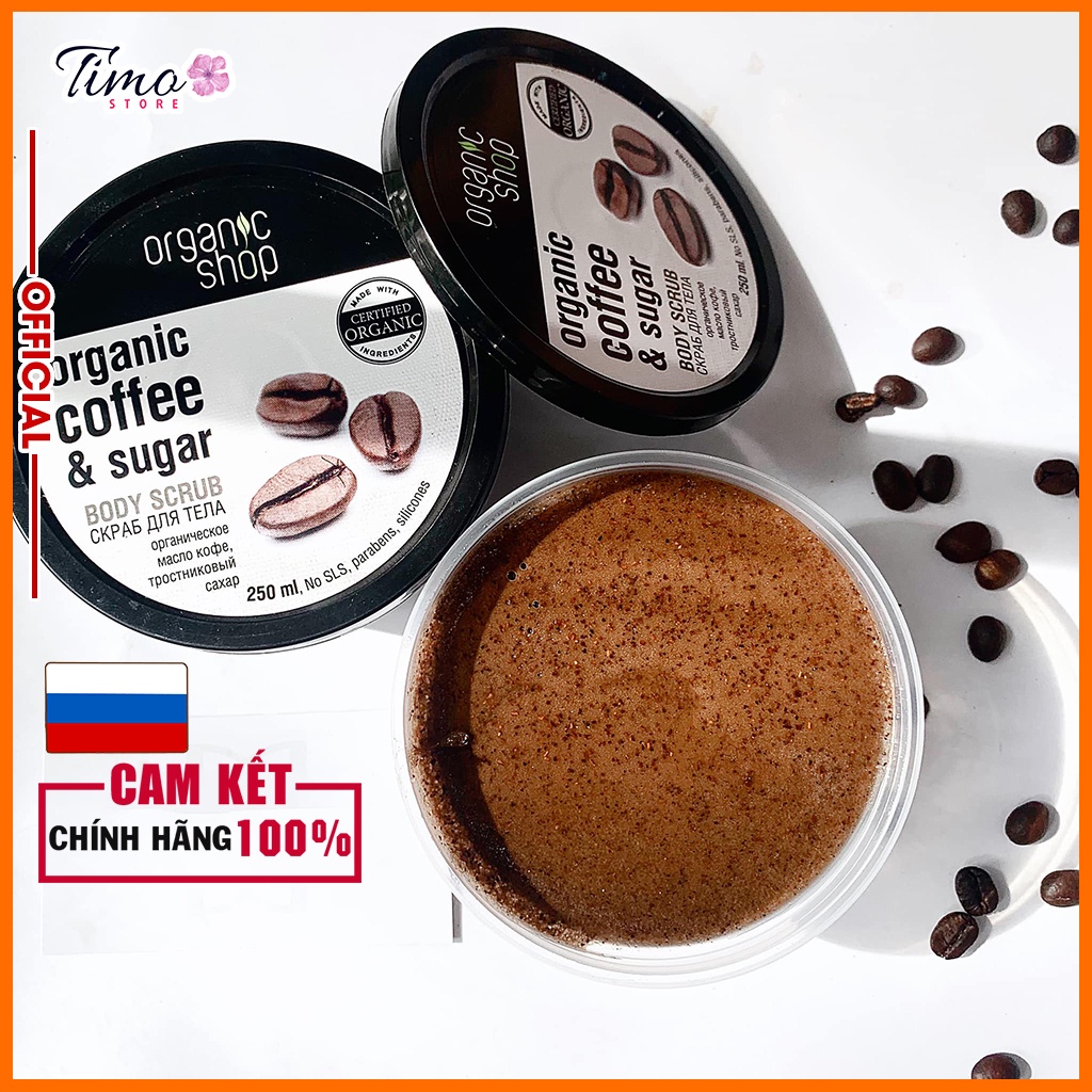 Tẩy tế bào chết toàn thân Body Organic Coffee &amp; Sugar Body Scrub chính hãng