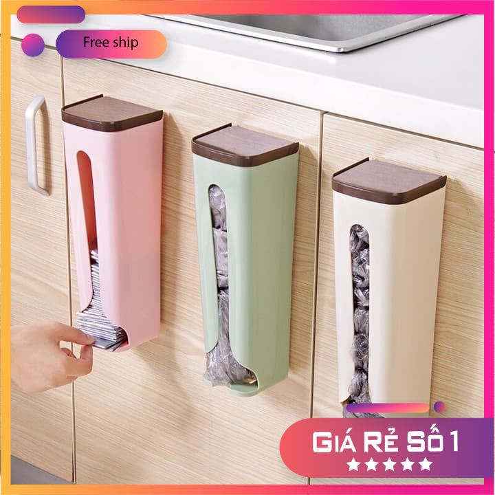 Hộp Đựng Túi Nilon Dạng Rút Dán Tường Tiện Lợi