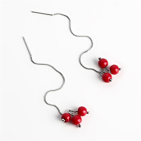 Bông tai thời trang Mushroom Lee Korea Style - Cherry đỏ
