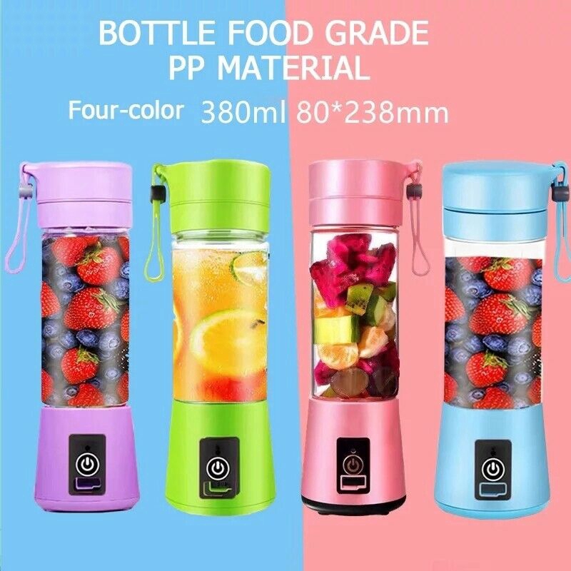 Máy Xay Sinh Tố 380ml / 4 Cánh Sạc Usb