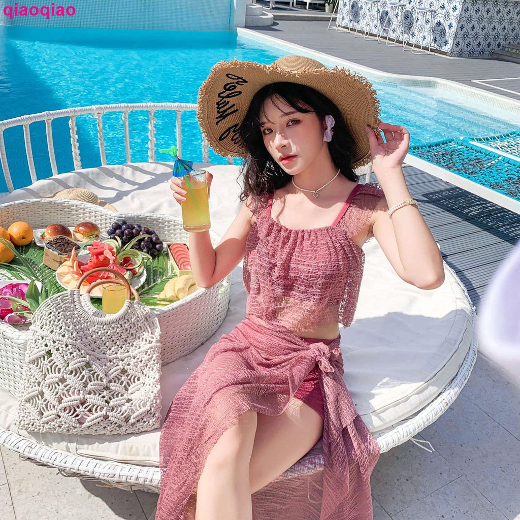 Set Bikini Kèm Áo Khoác Ngoài Quyến Rũ Cho Nữ