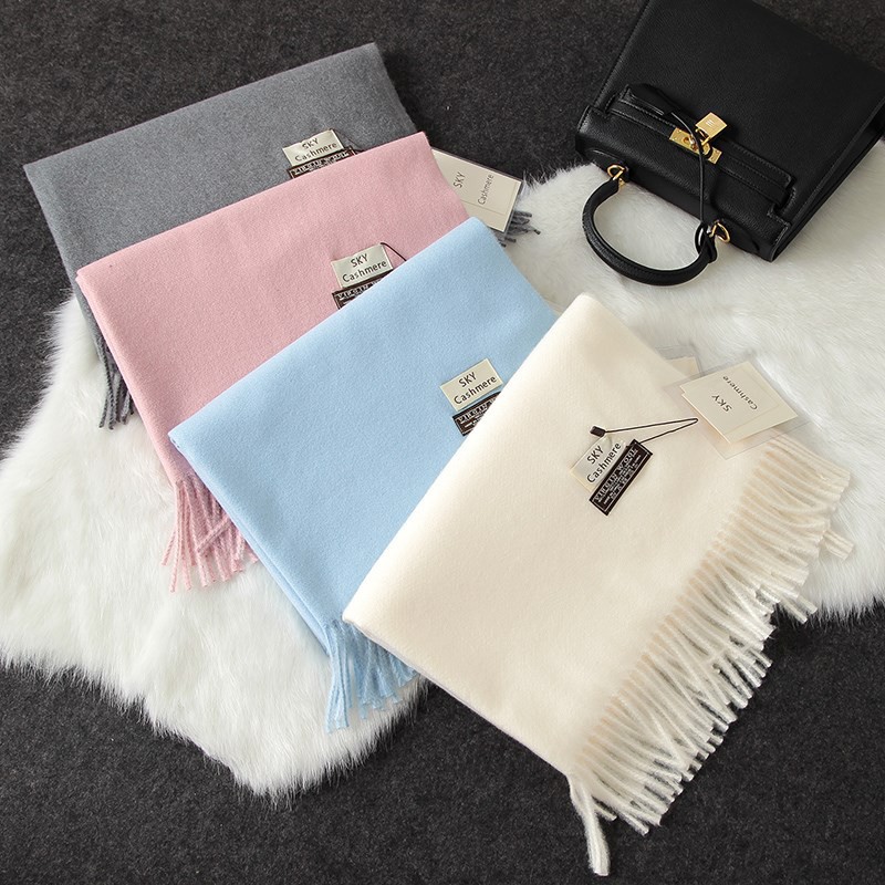 Khăn choàng len lông cừu nam nữ quàng cổ giữ ấm cashmere chất dệt mịn thời trang 2020 cao cấp, khăn len ống cuốn 2 vòng