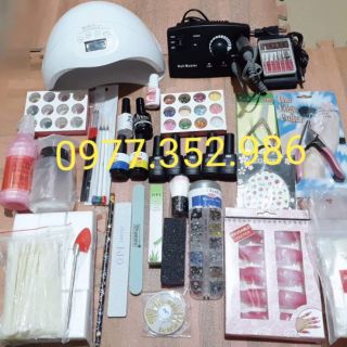 Sét đồ làm nail chuyên nghiệp máy hơ sun5 plus hơ 2 tay,máy mài Rohs mã jmd_204 mài cực khỏe và siêu bền