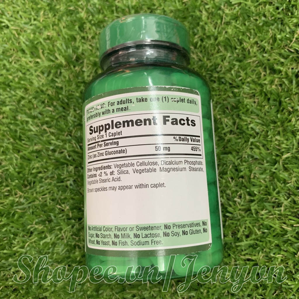 Viên uống bổ sung kẽm Chelated Zinc 50mg Puritans Pride 250v