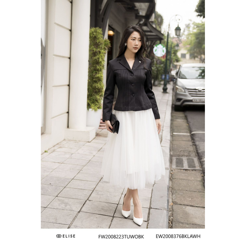 Áo vest đen đính logo elise Elise
