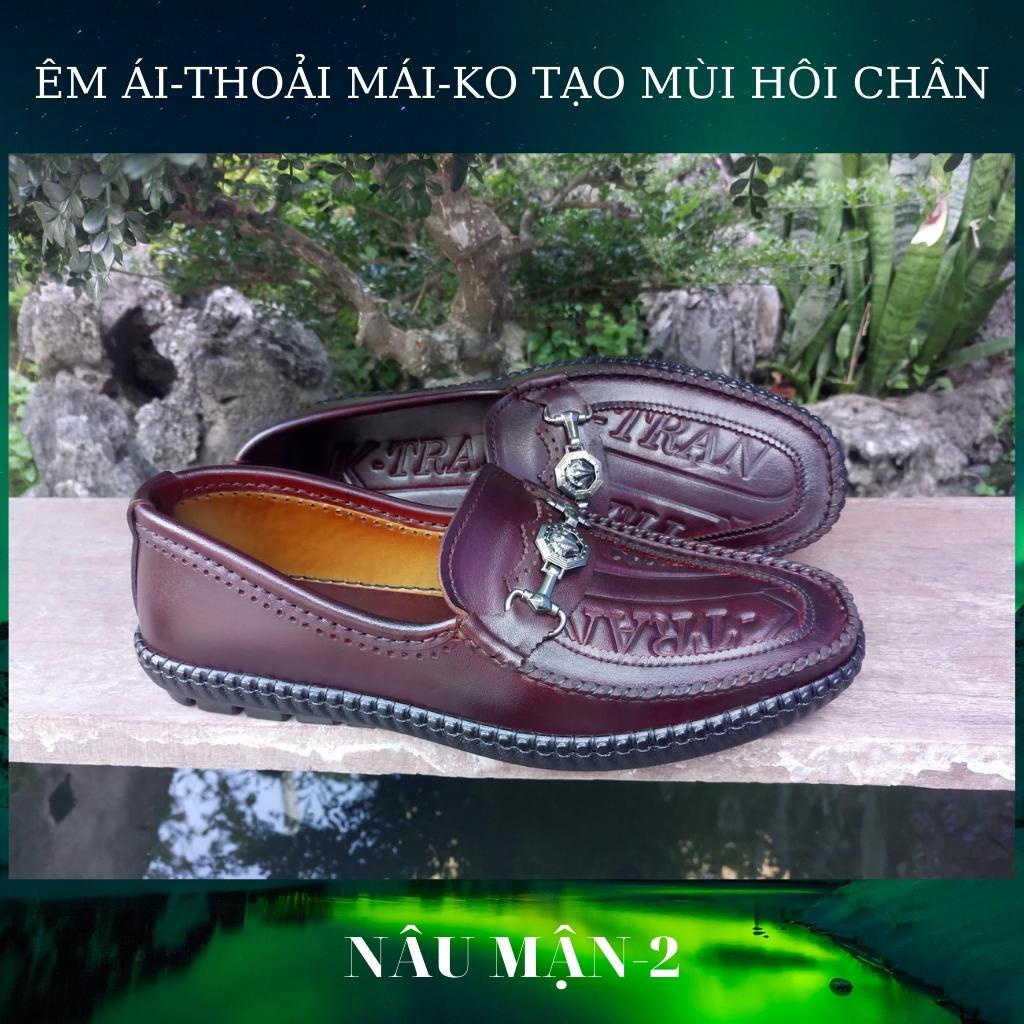 Giày lười nam,giày da nam mã K221 hàng thủ công tinh xảo cao cấp việt nam,chất liệu da bò với 3 màu đen,nâu mận,vàng bò.