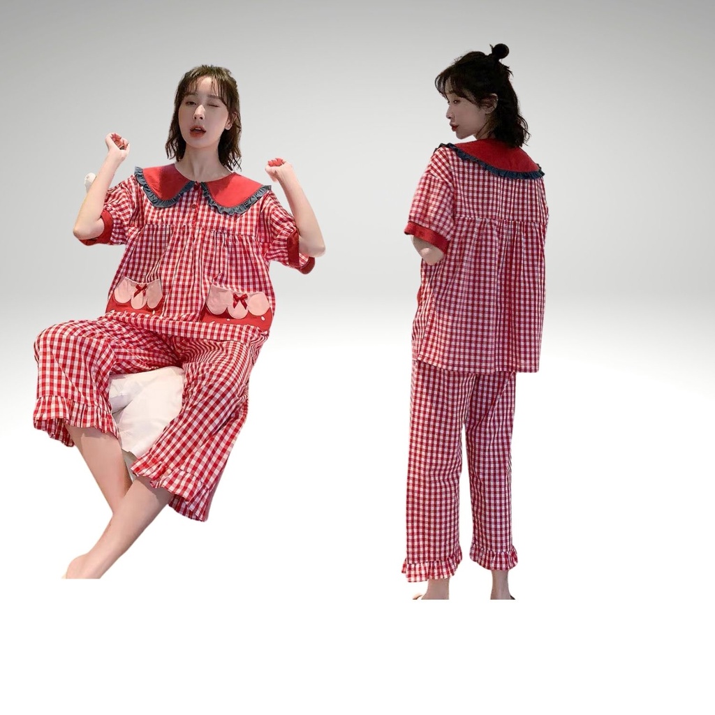 đồ bộ mặc nhà hình trái dâu cao cấp (thời trang Night wear) VT01-1021