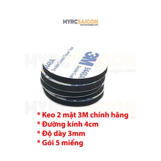 Combo 5 MIẾNG DÁN 2 MẶT 3M TRÒN dán đồ trang trí ô tô xe hơi