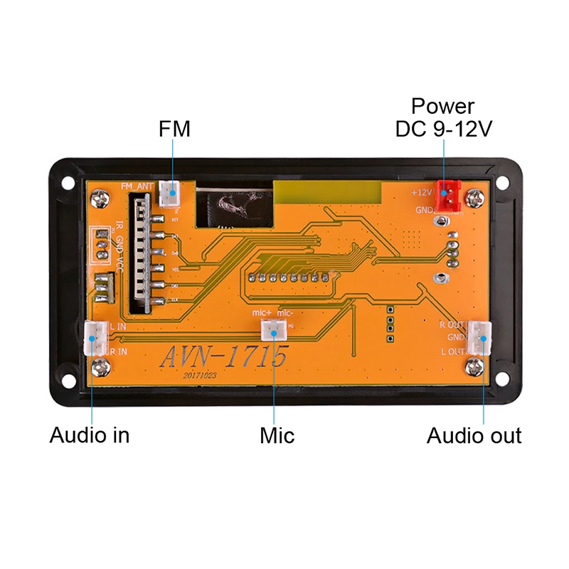 XBVN Bluetooth 4.2 MP3 Car Wireless Decoder Board Deoding Audio Module FM AUX 12V