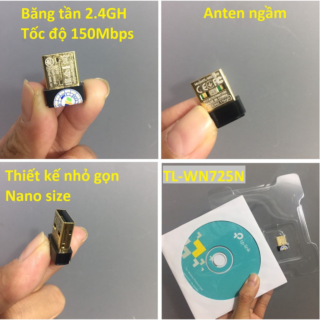 USB wifi /bộ thu wifi thương hiệu tp-link TL-WN725N / TL-WN823N / Archer T2U