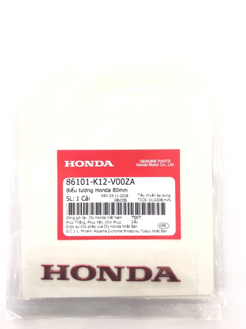 Tem Honda nổi chính hãng Honda.