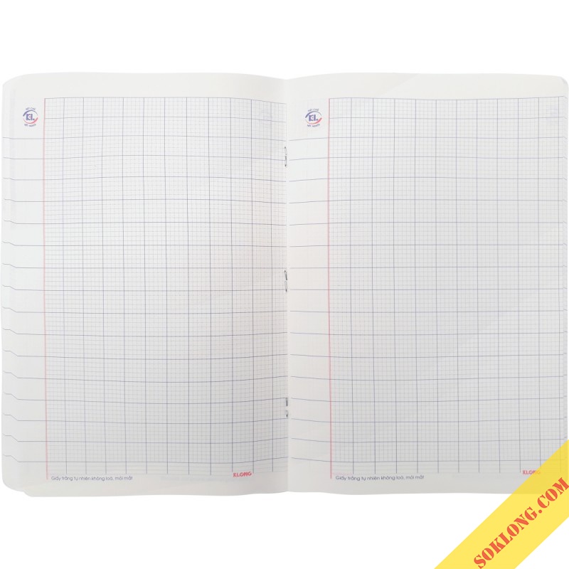 Vở ô ly 200 trang Klong B5 ghim bấm SchoolLine MS 047 tập sổ ô vuông viết bài chất lượng SOKLONG