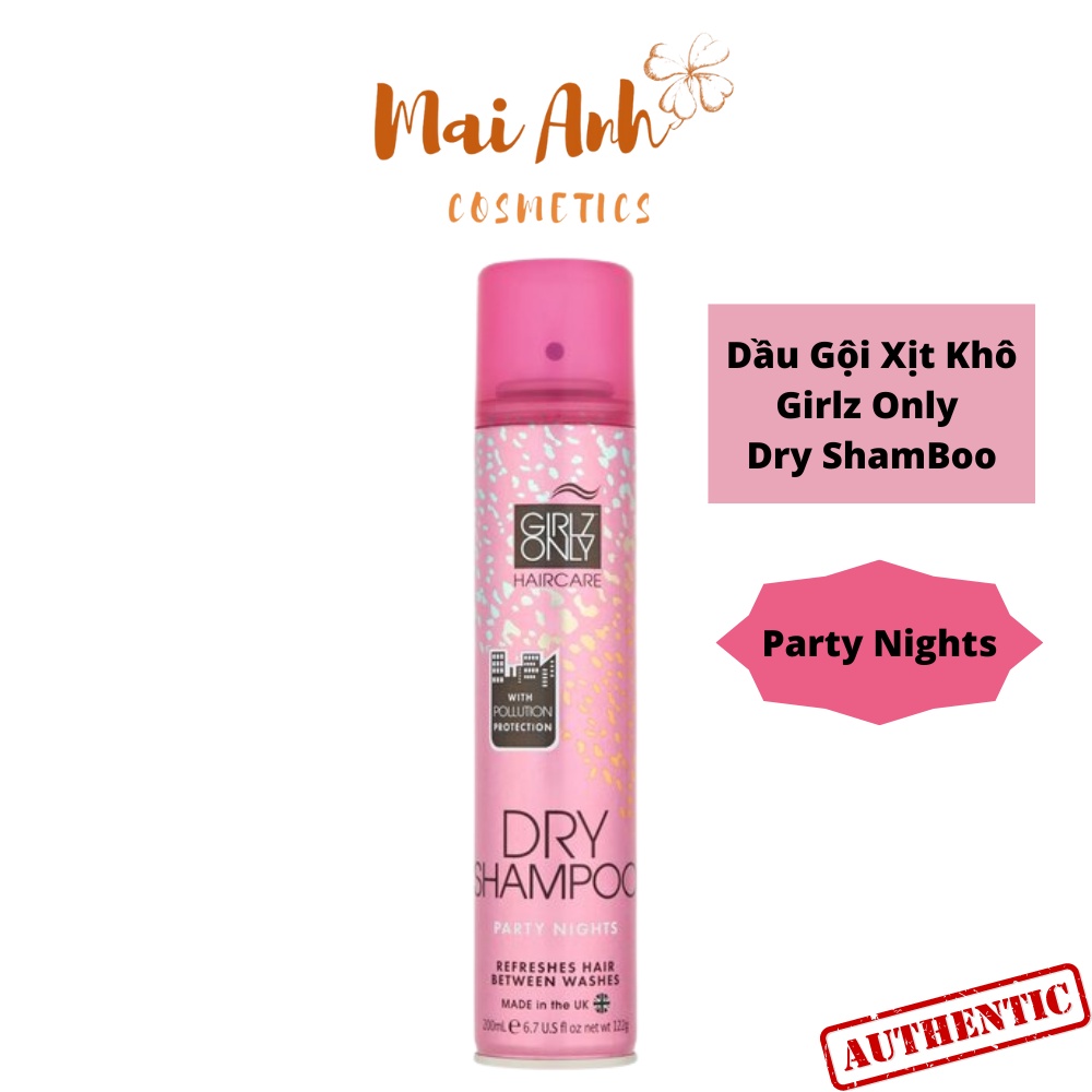 Dầu Gội Khô Girlz Only Dry Shampoo Party Night Hương Trái Cây (Màu Hồng)