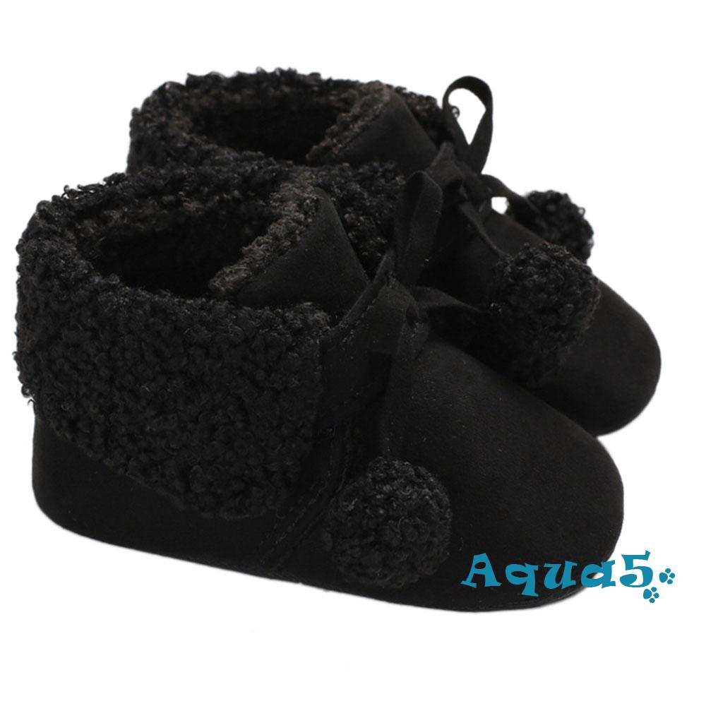 ✿ℛNewborn Prewalker Baby Warm Winter Snow Boots Toddler Soft Sole Boots Crib Shoes