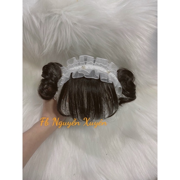 Turban / băng đô tóc giả tiểu thư cho bé