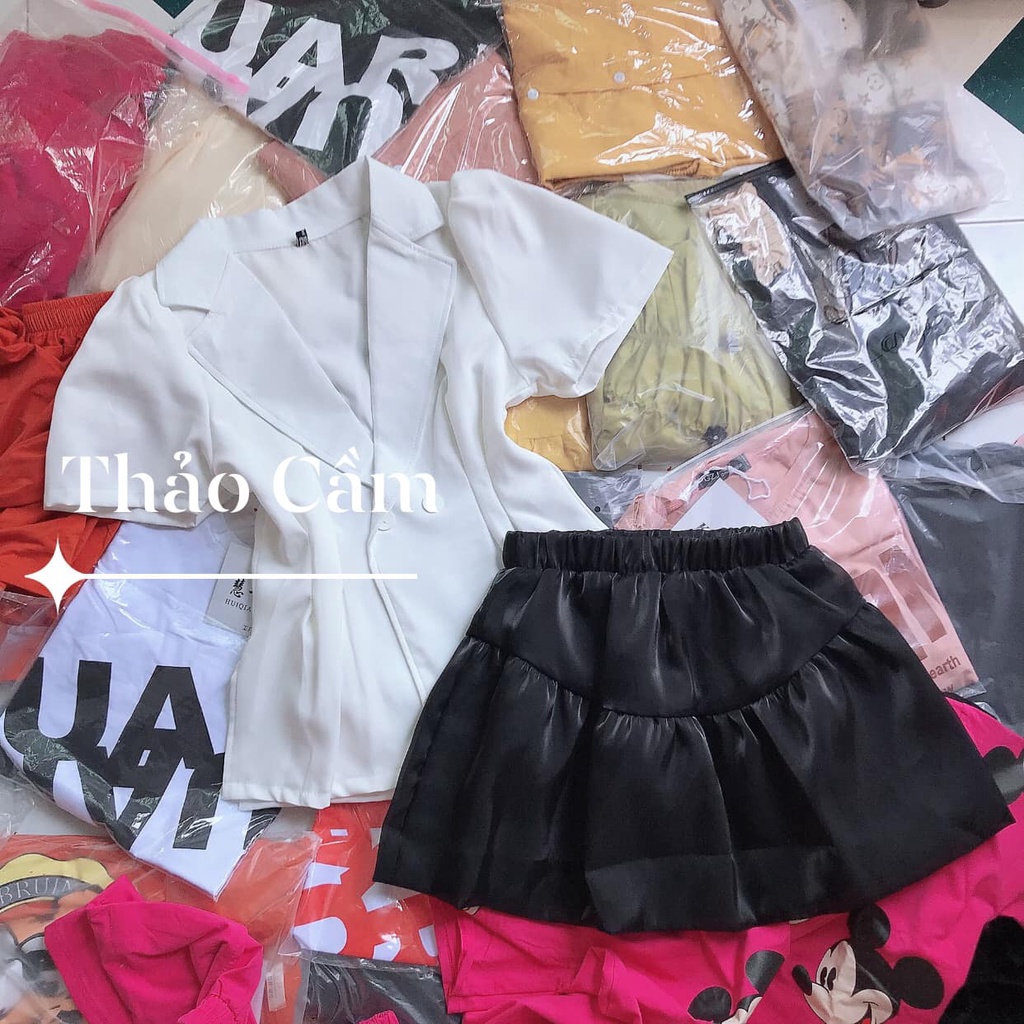 SET ÁO VEST CỘC TAY BỒNG MIX CHÂN VÁY TƠ LÓT QUẦN | BigBuy360 - bigbuy360.vn