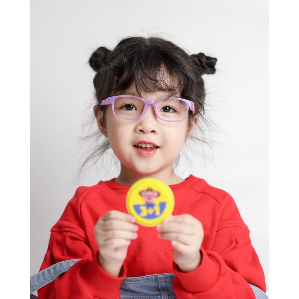 [NHẬN  LẮP CẬN ]Gọng kính trẻ em nhựa dẻo, siêu nhẹ, mắt kính vuông Z8816