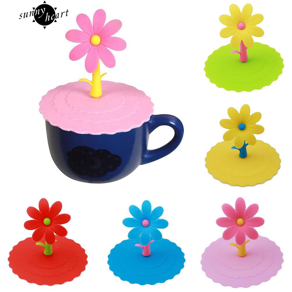 Nắp Silicon Đậy Ly Nước Hình Bông Hoa Xinh Xắn