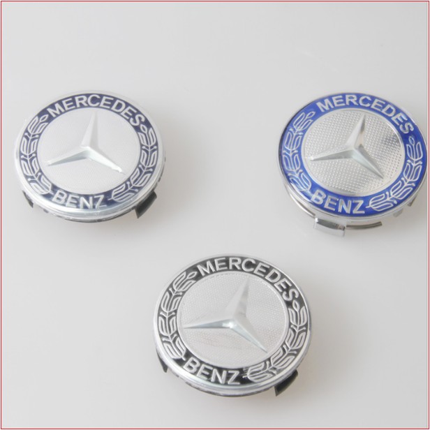 1 Logo chụp mâm, vành bánh xe ô tô Mercedes Benz Đường kính 75mm - Mã MDE75-1